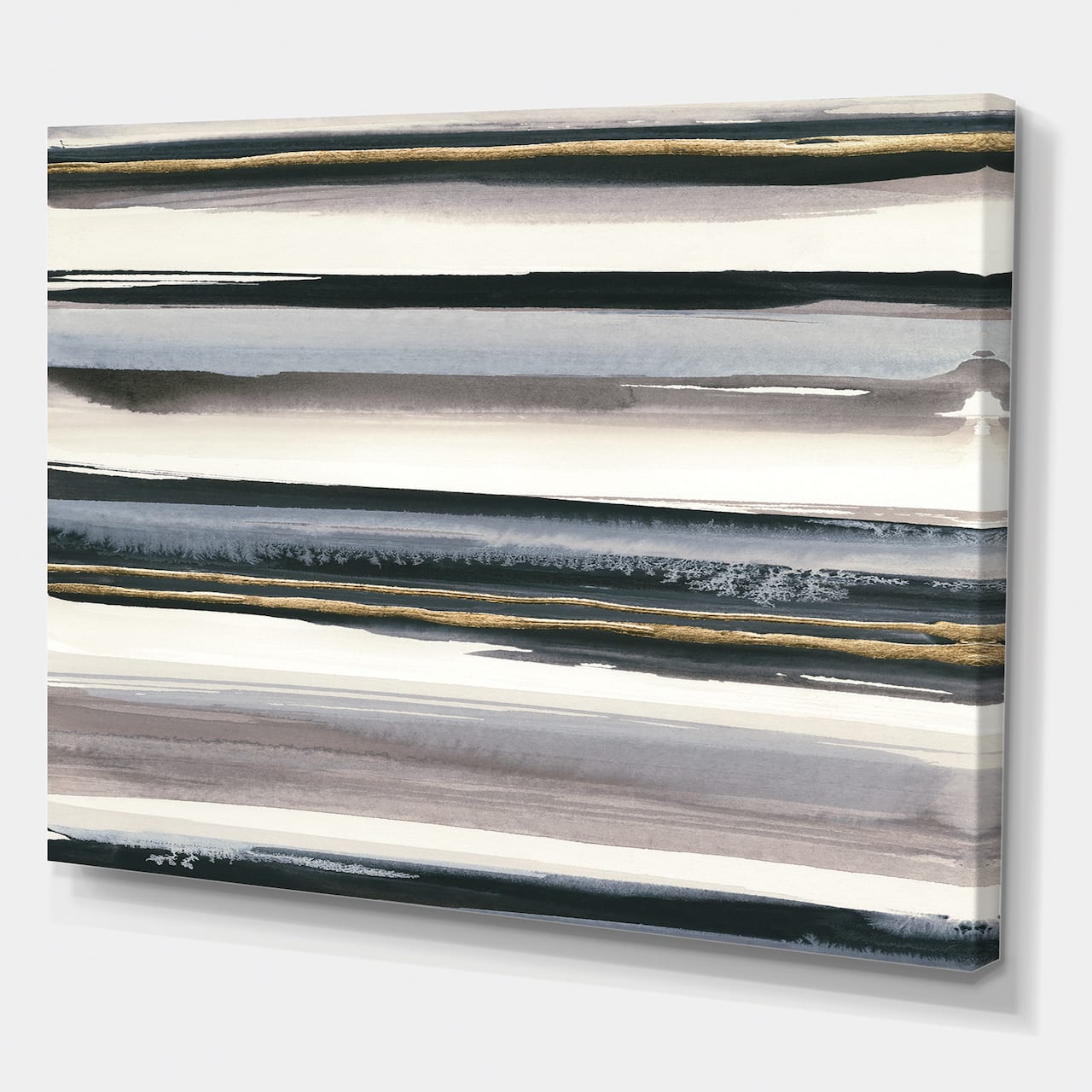 Designart - Gold Watercolor Amethyst I - Modern & Contemporary Premium Canvas Wall Art